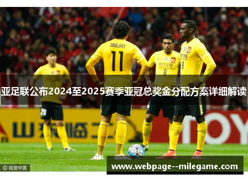 亚足联公布2024至2025赛季亚冠总奖金分配方案详细解读